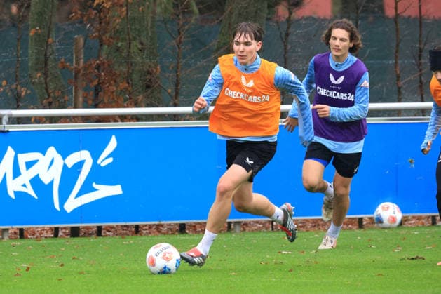 DEU, DFL, 2 FBL Hertha BSC, Training, 09 12 2025, Sportforum, Berlin, DEU, DFL, 2 FBL Hertha BSC, Training, im Bild Kennet Eichhorn Hertha BSC Berlin 23 DFL regulations prohibit any use of Photographs as image sequences and or quasi video nordphotoxGmbHx xEngler nph00076