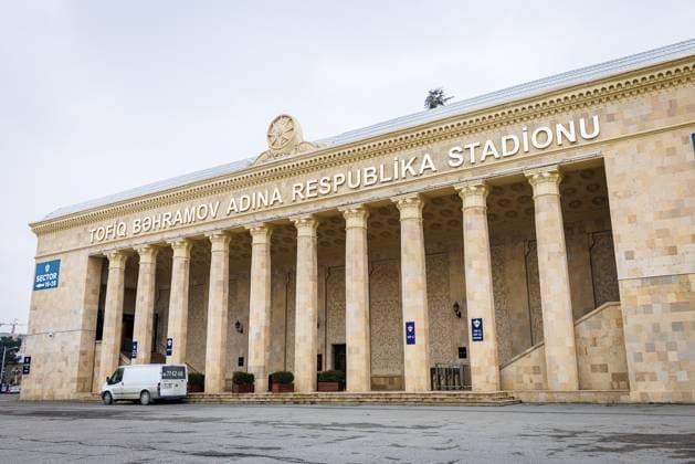 BAKU , 09-12-2025 , Tofiq Bahramov Stadion , Season 2025 2026 , UEFA Champions League football , Pressconference Ajax in Baku prior to the match between Qarabag FK and Ajax , picture shows stadium outside Pressconference Ajax in Baku  x200075044x Copyright: