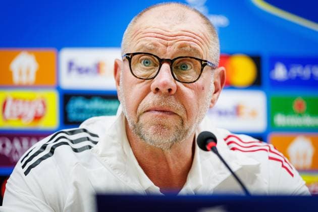 BAKU , 09-12-2025 , Tofiq Bahramov Stadion , Season 2025 2026 , UEFA Champions League football , Pressconference Ajax in Baku prior to the match between Qarabag FK and Ajax , picture shows Ajax interim trainer coach Fred Grim Pressconference Ajax in Baku  x200075057x Copyright: