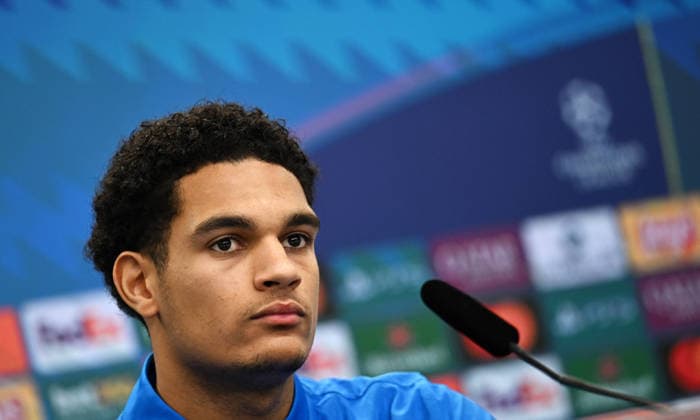 0912 2025, xophax, Football , UEFA Champions League , 2025 2026 , Bayer Leverkusen , Press conference before the match against Newcastle United Jarell Quansah Bayer 04 Leverkusen Leverkusen