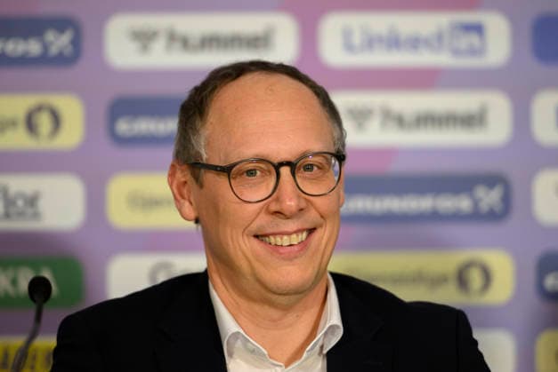 Mark SCHOBER DHB, Chairman of the Board , Press Conference Handball World Championship Women 2025, Quarterfinals Germany GER Brazil BRA , on 09 12 2025 in Dortmund Germany Handball World Championship Women from 26 11 14 12 2025 in Germany Netherlands Â