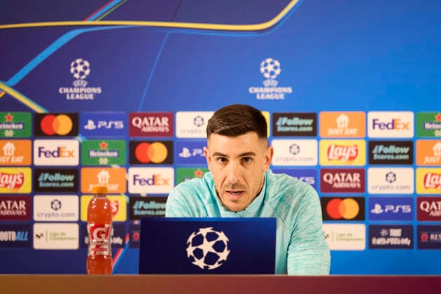 Athletic Club v Paris Saint-Germain FC - UEFA Champions League 2025-26 League Phase MD6 Yuri Berchiche of Athletic Club looks on during the press conference, PK, Pressekonferenz prior to the UEFA Champions League 2025-26 League Phase MD6 match between Athletic Club and Paris Saint-Germain FC at San Mames on December 9, 2025, in Bilbao, Spain. Bilbao San Mames Basque Coountry Spain RL_ATHvPSG_CL_000004 Copyright: xRicardoxLarreinax