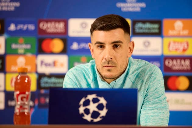 Athletic Club v Paris Saint-Germain FC - UEFA Champions League 2025-26 League Phase MD6 Yuri Berchiche of Athletic Club looks on during the press conference, PK, Pressekonferenz prior to the UEFA Champions League 2025-26 League Phase MD6 match between Athletic Club and Paris Saint-Germain FC at San Mames on December 9, 2025, in Bilbao, Spain. Bilbao San Mames Basque Coountry Spain RL_ATHvPSG_CL_000009 Copyright: xRicardoxLarreinax
