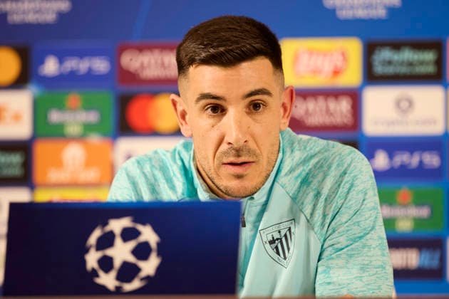 Athletic Club v Paris Saint-Germain FC - UEFA Champions League 2025-26 League Phase MD6 Yuri Berchiche of Athletic Club looks on during the press conference, PK, Pressekonferenz prior to the UEFA Champions League 2025-26 League Phase MD6 match between Athletic Club and Paris Saint-Germain FC at San Mames on December 9, 2025, in Bilbao, Spain. Bilbao San Mames Basque Coountry Spain RL_ATHvPSG_CL_000015 Copyright: xRicardoxLarreinax