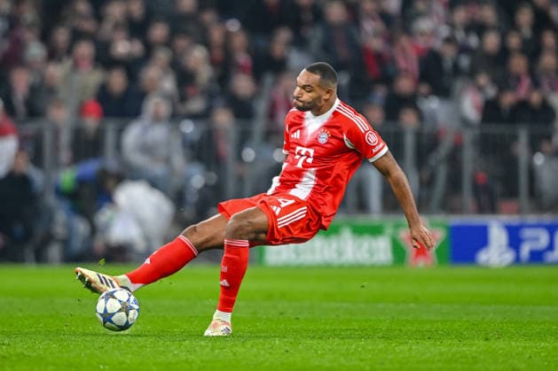Jonathan Tah FC Bayern München controls the Ball during the UEFA Champions League 2025 26 League Phase MD6 match between FC Bayern München and Sporting Clube de Portugal at Football Arena Munich on December 9, 2025 in Munich, Germany Photo by xxx DeFodi Images