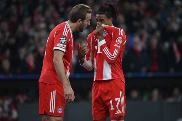 09 12 2025, xjrdrx, Football UEFA Champions League, FC Bayern Muenchen Sporting Lisbon v l Harry Kane FC Bayern Muenchen Michael Olise FC Bayern Muenchen DFL DFB REGULATIONS PROHIBIT ANY USE OF PHOTOGRAPHS as IMAGE SEQUENCES and or QUASI VIDEO Muenchen