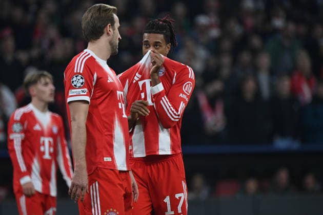 09 12 2025, xjrdrx, Football UEFA Champions League, FC Bayern Muenchen Sporting Lisbon v l Harry Kane FC Bayern Muenchen Michael Olise FC Bayern Muenchen DFL DFB REGULATIONS PROHIBIT ANY USE OF PHOTOGRAPHS as IMAGE SEQUENCES and or QUASI VIDEO Muenchen