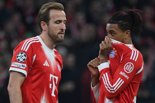 09 12 2025, xjrdrx, Football UEFA Champions League, FC Bayern Muenchen Sporting Lisbon v l Harry Kane FC Bayern Muenchen Michael Olise FC Bayern Muenchen DFL DFB REGULATIONS PROHIBIT ANY USE OF PHOTOGRAPHS as IMAGE SEQUENCES and or QUASI VIDEO Muenchen