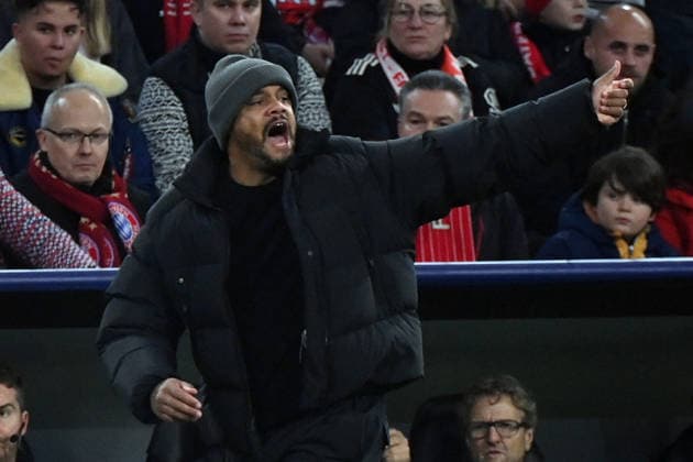 09 12 2025, xjrdrx, Football UEFA Champions League, FC Bayern Muenchen Sporting Lisbon v l Trainer head coach Vincent Kompany FC Bayern Muenchen DFL DFB REGULATIONS PROHIBIT ANY USE OF PHOTOGRAPHS as IMAGE SEQUENCES and or QUASI VIDEO Muenchen
