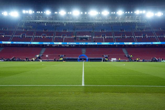 09 12 2025, xslx, Football UEFA Champions League, FC Barcelona Eintracht Frankfurt v l Stadium view interior, Barcelona pitch