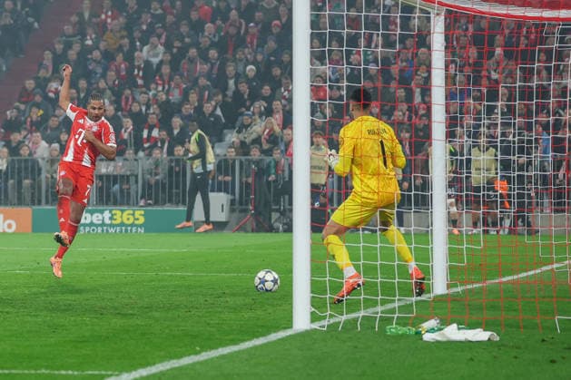 Soccer Champions League Matchday 6 FC Bayern Munich Sporting Lisbon on 09 12 2025 at the Allianz Arena in Munich Goal for 1 1 by Serge Gnabry Munich xMSx