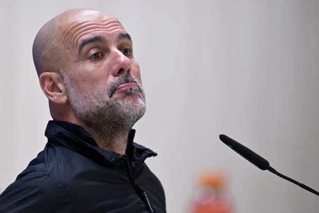 Ahead of Real Madrid v Manchester City - UEFA Champions League MADRID, SPAIN - DECEMBER 9: Head coach Pep Guardiola of Manchester City attends a press conference, PK, Pressekonferenz with the attendance of his player Bernardo Silva (not seen) ahead of UEFA Champions League week 6 football match between Real Madrid and Manchester City at Bernabeu Stadium in Madrid, Spain on December 9, 2025. Burak Akbulut Anadolu Madrid Spain. Editorial use only. Please get in touch for any other usage.  Copyright: x2025xAnadoluxBurakxAkbulutx