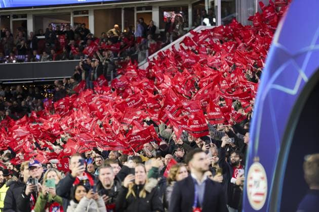 EINDHOVEN , 09-12-2025 , Philips Stadium , season 2025 2026 , Champions League football, League phase , Matchday 6 , match between PSV and Atletico Madrid , picture shows atmosphere in the stadium PSV - Atletico Madrid  x200082674x Copyright: