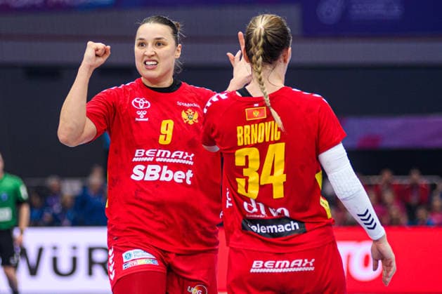 DORTMUND, GERMANY - 9 DECEMBER, 2025: Djurdjina Jaukovic, Tatjana Brnovic - Women s Handball World Championship, WM, Weltmeisterschaft 2025 Norway vs Montenegro at Westfallenhalle.  Copyright: xVitaliixKliuievx