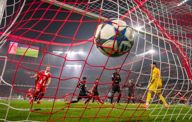09 12 2025, Football UEFA Championsleague 2025 2026 Preliminary Round 6 Matchday, FC Bayern Munich Sporting Lisbon, at Allianz Arena Munich 3 1 by Jonathan Tah FC Bayern Munich vs Goalkeeper Rui Silva Sporting Lisbon DFL and DFB regulations prohibit any use of photographs as image sequences and or quasi video