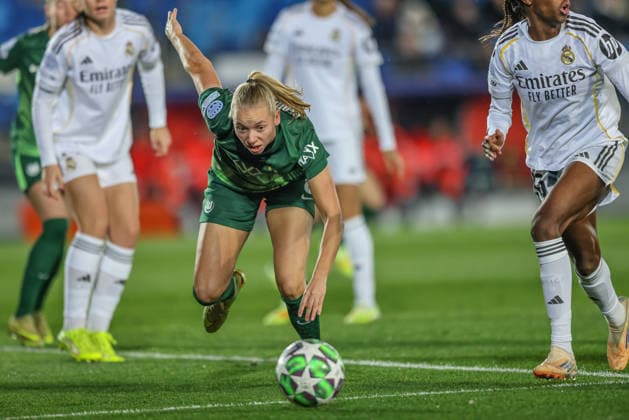 ESP, Madrid, Real Madrid vs VfL Wolfsburg, WomenÂs Champions League, Football, UEFA, Season 2025 2026, Alfredo di Stefano, 5 Matchday in Picture Ella Peddemors VfL Wolfsburg 5 DFB DFL REGULATIONS PROHIBIT ANY USE OF PHOTOGRAPHS AS IMAGE SEQUENCES AND OR QUASI VIDEO, 09 12 2025 Copyright: HMBxMedia HendrikxHamelau