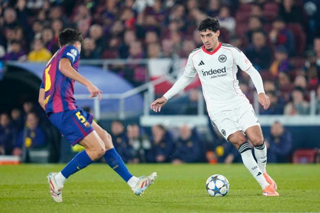 ESP: FC Barcelona, Barca v Eintracht Frankfurt. UEFA Champions League. Matchday 6. Fares Chaibi of Eintracht Frankfurt during the UEFA Champions League match, between FC Barcelona and Eintracht Frankfurt, Spotify Camp Nou Stadium on December 9 2025 in Barcelona, Spain. kpng Copyright: xSergioxRuizx PS_2511209_BAR_EIN_001