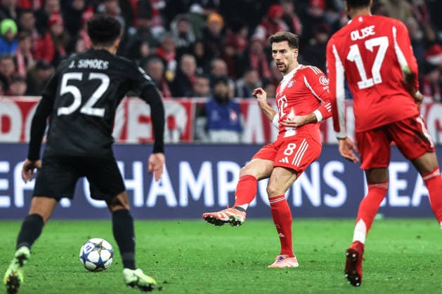 Sport, Football, UEFA Champions League Season 2025 2026 League Phase 6 Matchday FC Bayern Munich Sporting Clube de Portugal 09 12 2025, Allianz Arena Leon Goretzka FC Bayern Munich, 8 Munich Allianz Arena Bayern Germany