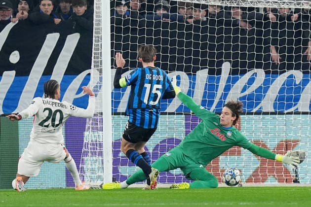 Chelsea s Joao Pedro scores 0-1 during the Uefa Champions League soccer match between Atalanta and Chelsea at the New Balance Arena in Bergamo , north Italy - Wednesday , December 9 , 2025. - Soccer .  Copyright: xSpada LaPressex