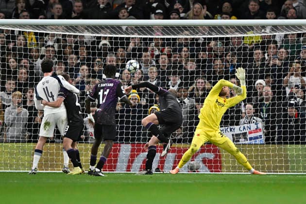 Spurs vs Slavia Prague Champions Leage GOAL David Zima of Slavia Prague scores an own goal to put Spurs 1 up during the UEFA Champions League League Phase match: Tottenham Hotspur vs Slavia Prague at the Tottenham Hotspur Stadium London. London Tottenham Hotspur Stadium UK Copyright: xMartinxDaltonx Spurs_vs_SlaviaPrague_091225_MD_013