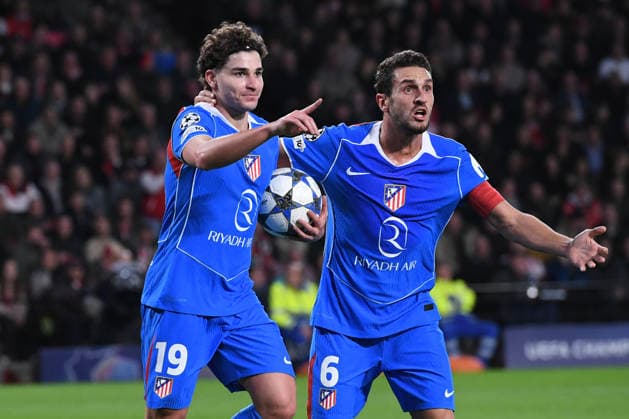Soccer UEFA Champions League matchday 6 PSV Eindhoven Atletico Madrid on 09 12 2025 at Philips Stadion in Eindhoven Goal celebration to 1 1 by Julian Alvarez Madrid xRx