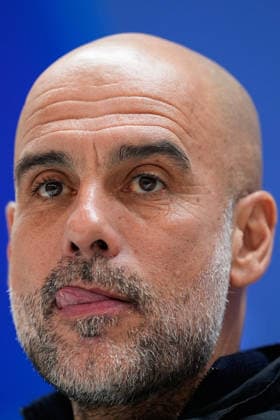 December 9, 2025, Madrid, Madrid, Spain: Pep Guardiola, head coach of Manchester City, attends his press conference, PK, Pressekonferenz ahead of their UEFA Champions League 2025 26 match against Real Madrid CF at Bernabeu stadium on December 09, 2025, in Madrid, Spain. Madrid Spain - ZUMAa181 20251209_zaa_a181_073 Copyright: xDennisxAgyemanx