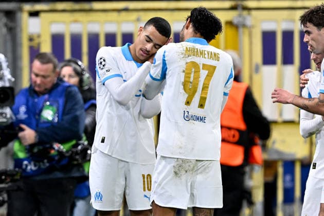 251209 Royale Union Saint-Gilloise vs Marseille Mason Greenwood (10) of Marseille celebrates after scoring the 1-2 goal during the Uefa Champions League sixth matchday in the League phase game in season 2025 - 2026 between Royale Union Saint-Gilloise and Olympique de Marseille on December 9 , 2025 in Anderlecht, Belgium. (Photo by David Catry isosport) Anderlecht Belgium  Copyright: xDavidxCatryx 20251209DC2_4221
