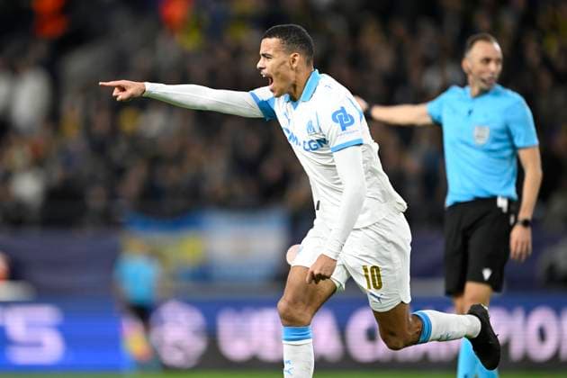Royale Union Saint-Gilloise v Marseille - UEFA Champions League BRUSSELS, BELGIUM - DECEMBER 09 : Greenwood Mason forward of OM Marseille celebrates scoring a goal during the UEFA Champions League 2025 26 League Phase MD6 match between Royale Union Saint-Gilloise and Marseille on December 9, 2025 in Brussels, Belgium, 09 12 2025 Brussels Belgium  Copyright: xNicoxVereeckenx