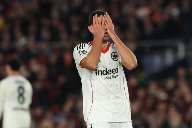 FBL SPA CL FC Barcelona Eintracht Frankfurt Ellyes Skhiri Eintracht Frankfurt disappointed during the Champions League phase Matchday 6 football match between FC Barcelona Eintracht Frankfurt an Camp Nou Barcelona, on December 09, 2025 Copyright: JoaquimxFerreira