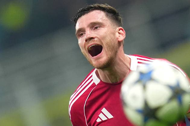 Liverpool™s Andrew Robertson during the Uefa Champions League soccer match between Inter and Liverpool at the San Siro Stadium in Milan , north Italy - Tuesday , December 09 , 2025. - Soccer .  Copyright: xSpada LaPressex