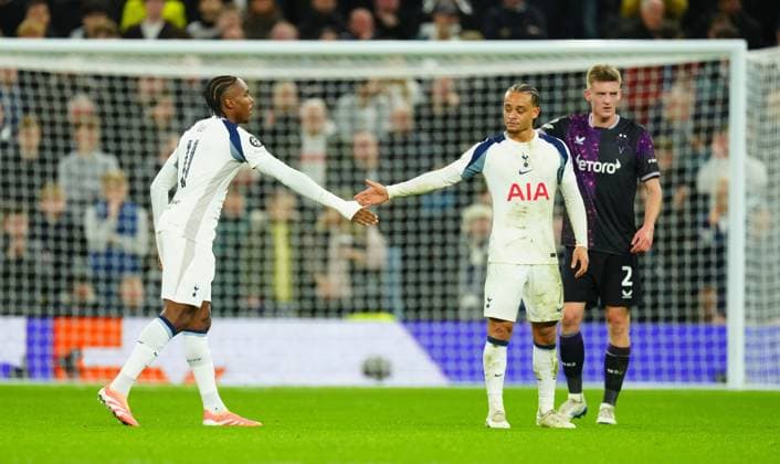 Mathys Tel of Tottenham Hotspur comes on as a substitute for his first Champions League match of the season Tottenham Hotspur v Slavia Prague, UEFA Champions League, Group Stage, Football, Tottenham Hotspur Stadium, London, UK- 09 Dec 2025London Tottenham Hotspur Stadium United Kingdom EDITORIAL USE ONLY No use with unauthorised audio, video, data, fixture lists, club league logos or live services. Online in-match use limited to 120 images, no video emulation. No use in betting, games or single club league player publications. Copyright: xJavierxGarcia Shutterstockx 16009873ai