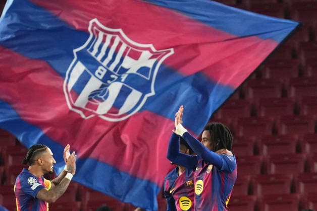 during the UEFA Champions League match, between FC Barcelona, Barca and Eintracht Frankfurt, Spotify Camp Nou Stadium on December 9 2025 in Barcelona, Spain. (Photo by Bagu Blanco PRESSIN).. Copyright: xBaguxBlancox xPRESSINx