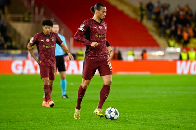 FOOTBALL : AS Monaco VS Galatasaray SK - UEFA Champions League - 09 12 2025 Leroy SanÃ (Galatasaray SK) - UEFA Champions League match between AS Monaco and Galatasaray SK on December 9, 2025 at the Louis II Stadium in Monaco. MonacoMonaco  Copyright: xWilliamxCannarellax