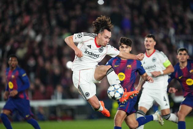 during the UEFA Champions League match, between FC Barcelona, Barca and Eintracht Frankfurt, Spotify Camp Nou Stadium on December 9 2025 in Barcelona, Spain. (Photo by Bagu Blanco PRESSIN).. Copyright: xBaguxBlancox xPRESSINx