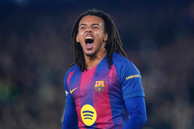 ESP: FC Barcelona, Barca v Eintracht Frankfurt. UEFA Champions League. Matchday 6. Jules Kounde of FC Barcelona celebrates the 2-1 during the UEFA Champions League match, between FC Barcelona and Eintracht Frankfurt, Spotify Camp Nou Stadium on December 9 2025 in Barcelona, Spain. kpng Copyright: xSergioxRuizx PS_2511209_BAR_EIN_072