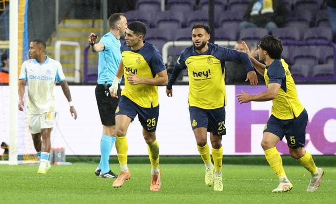 Union s Anan Khalaili celebrates after scoring during a soccer game between Belgian Royale Union Saint-Gilloise and French Olympique de Marseille, on Tuesday 09 December 2025 in Brussels, on the sixth day of the League phase of the UEFA Champions League tournament. VIRGINIExLEFOUR  x147765317x