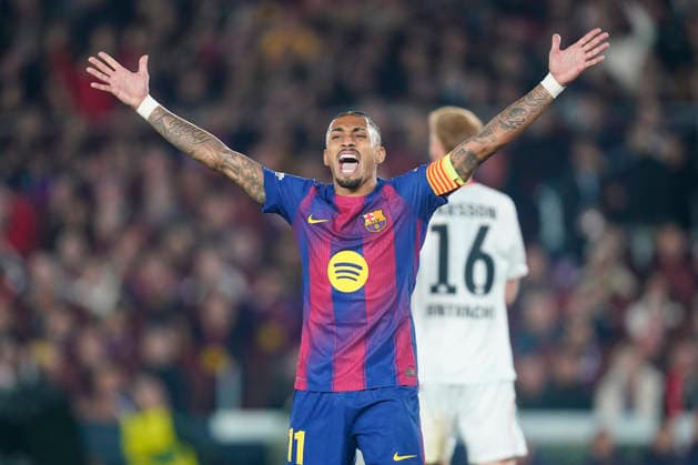 ESP: FC Barcelona, Barca v Eintracht Frankfurt. UEFA Champions League. Matchday 6. Raphael Dias Belloli Raphinha of FC Barcelona during the UEFA Champions League match, between FC Barcelona and Eintracht Frankfurt, Spotify Camp Nou Stadium on December 9 2025 in Barcelona, Spain. kpng Copyright: xSergioxRuizx PS_2511209_BAR_EIN_080