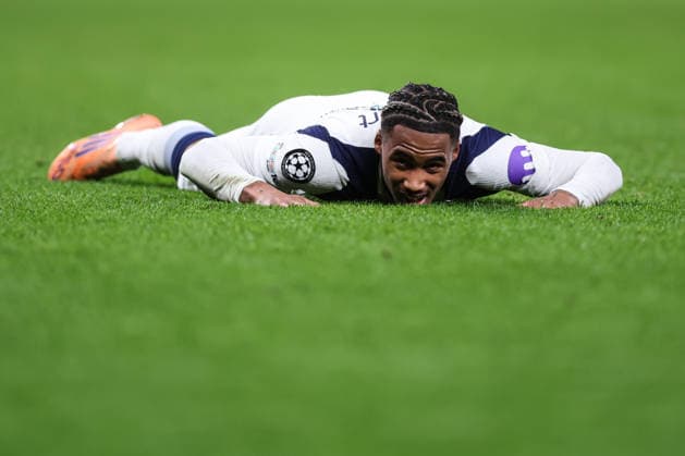 London, England, 9th December 2025. Wilson Odobert of Tottenham reacts during the Tottenham Hotspur vs Slavia Prague UEFA Champions League match at the Tottenham Hotspur Stadium, London. Picture credit should read: David Klein Sportimage EDITORIAL USE ONLY. No use with unauthorised audio, video, data, fixture lists, club league logos or live services. Online in-match use limited to 120 images, no video emulation. No use in betting, games or single club league player publications. SPI_048_DK_TOT_SLA SPI-4359-0050