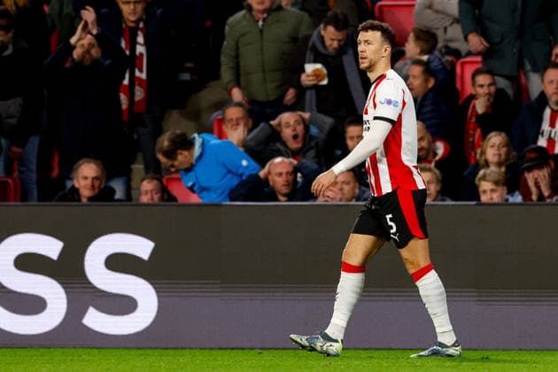 2025-12-09 PSV Eindhoven v Atletico Madrid - UEFA Champions League 2025 26 League Phase MD6 EINDHOVEN, NETHERLANDS - DECEMBER 9: Ivan Perisic of PSV Eindhoven looks on during the UEFA Champions League 2025 26 League Phase MD6 match between PSV Eindhoven and Atletico Madrid at Phillips Stadion on December 9, 2025 in Eindhoven, Netherlands. Eindhoven Phillips Stadion Netherlands Content not available for redistribution in The Netherlands directly or indirectly through any third parties. Copyright: xBenxGalx