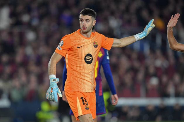 FC Barcelona, Barca v EINTRACHT FRANKFURT SPOTIFY CAMP NOU. BARCELONA. December 9,2025 FC BARCELONA vs EINTRACHT FRANKFURT December 9,2025 Joan Garcia (13) goalkeeper of FC Barcelona during the soccer match corresponding to the sixth match of the group stage of the UEFA Champions League between FC Barcelona and Eintracht Frankfurt at Spotify Camp Nou in Barcelona, Spain. Barcelona ESP Copyright: xS.xRosx