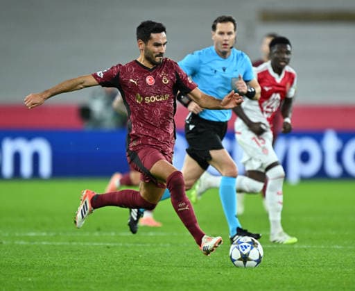 Monaco v Galatasaray - UEFA Champions League MONACO, MONACO - DECEMBER 09: Ilkay Gundogan of Galatasaray in action during the UEFA Champions League group stage week 6 match between AS Monaco and Galatasaray at Stade Louis II in Monaco, Monaco on December 09, 2025. Mustafa Yalcin Anadolu Monaco Monaco. Editorial use only. Please get in touch for any other usage.  Copyright: x2025xAnadoluxMustafaxYalcinx