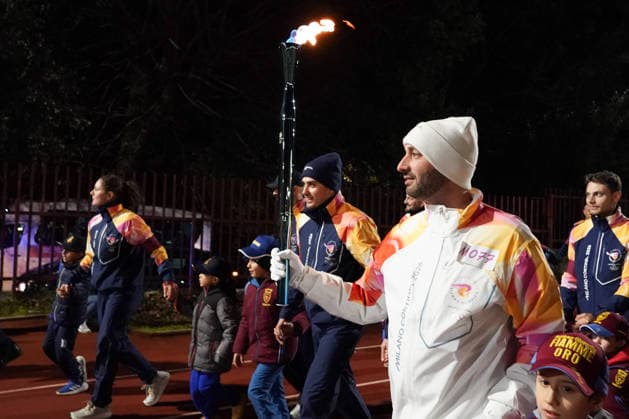 Passage To Perugia Of The Olympic Flame And Ceremony Andrea Giovi is the head coach of Bartoccini MC Restauri Perugia with the Olympic torch of Milan Cortina 2026 during the passage of the Olympic torch and ceremony in Perugia, Italy, on December 9, 2025. Perugia Italy  Copyright: xLorisxCerquiglinix originalFilename:cerquiglini-notitle251209_npJAQ.jpg