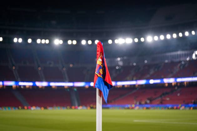 Football UEFA Champions League 2025 26, Matchday 6 FC Barcelona vs Eintracht Frankfurt Camp Nou Barcelona corner flag, stadium impression Copyright: xJOERANxSTEINSIEKx