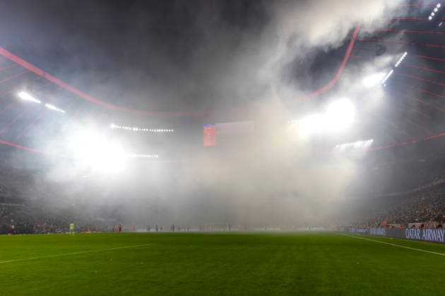 Dortmund, Germany 09 December 2025 Champions League 2025 2026 FC Bayern Munich vs Sporting Lisbon In the picture Foggy swath Allianz Arena Bayern Copyright: xFotostandx xSchäferx
