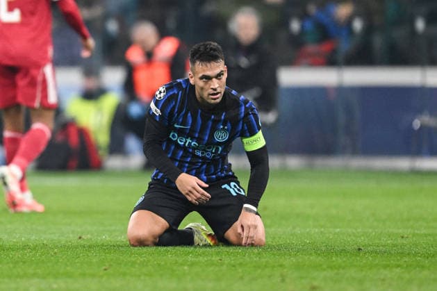 CALCIO - UEFA Champions League - Inter - FC Internazionale vs Liverpool FC Lautaro Martinez of FC Inter react during the UEFA Champions League stage match Phase MD6 between Inter FC Internazionale and Liverpool FC, on 9th of December 2025, at Giuseppe Meazza San Siro Siro stadium in Milan, Italy Milano Italy  Copyright: xIPAxSport ABACAx