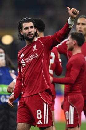 CALCIO - UEFA Champions League - Inter - FC Internazionale vs Liverpool FC Dominik Szoboszlai of Liverpool F.C. celebrate the victory at the end of the UEFA Champions League phase day 6 football match between F.C. Inter ad Liverpool F.C. at the San Siro Stadium on December 9, 2025 in Milan, Italy. Milano Italy  Copyright: xIPAxSport ABACAx