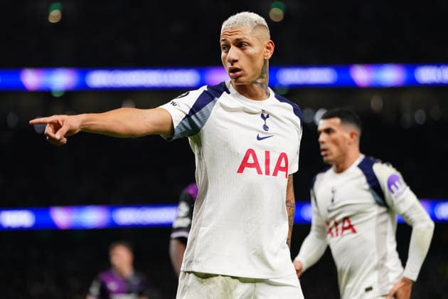 UEFA Champions League Matchday 6 of 8 Tottenham Hotspur v Slavia Prague Richarlison of Tottenham Hotspur during the UEFA Champions League Matchday 6 of 8 Tottenham Hotspur vs Slavia Prague at Tottenham Hotspur Stadium, London, United Kingdom, 9th December 2025 (Photo by Harvey Murphy News Images) Copyright: xHarveyxMurphy NewsxImagesx