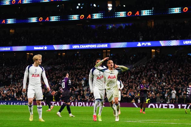 UEFA Champions League Matchday 6 of 8 Tottenham Hotspur v Slavia Prague Xavi Simons of Tottenham Hotspur celebrates goal during the UEFA Champions League Matchday 6 of 8 Tottenham Hotspur vs Slavia Prague at Tottenham Hotspur Stadium, London, United Kingdom, 9th December 2025 (Photo by Harvey Murphy News Images) Copyright: xHarveyxMurphy NewsxImagesx