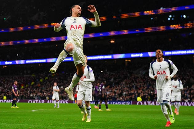 UEFA Champions League Matchday 6 of 8 Tottenham Hotspur v Slavia Prague Xavi Simons of Tottenham Hotspur celebrates goal during the UEFA Champions League Matchday 6 of 8 Tottenham Hotspur vs Slavia Prague at Tottenham Hotspur Stadium, London, United Kingdom, 9th December 2025 (Photo by Harvey Murphy News Images) Copyright: xHarveyxMurphy NewsxImagesx