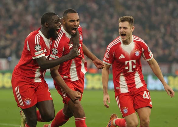 (251210) -- MUNICH, Dec. 10, 2025 -- Jonathan Tah (C) of Bayern Munich celebrates scoring with teammates during the UEFA Champions League football match between Bayern Munich and Sporting CP in Munich, Germany, Dec. 9, 2025. (Photo by Xinhua) (SP)GERMANY-MUNICH-FOOTBALL-UEFA CHAMPIONS LEAGUE-BAYERN MUNICH VS SPORTING CP PhilippexRuiz 